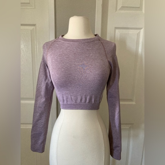 GYMSHARK OMBRE SEAMLESS LONG SLEEVE CROP TOP - Picture 1 of 4